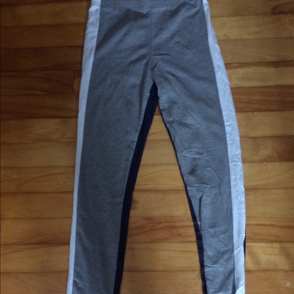 Grey, blue and white leggings